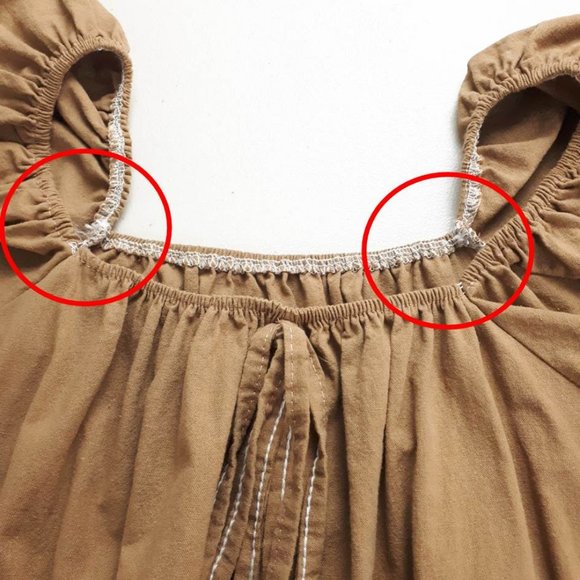 Camel Puff Sleeve Square Neck Summer Dress - Picture 13 of 13